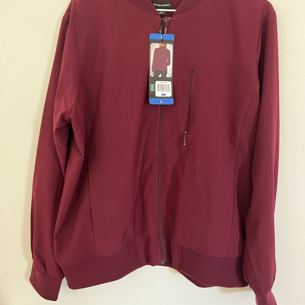 ❤️BANANA REPUBLIC Maroon Full-Zip Jacket/Coat Size L New with tag